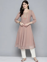 Embroidered yok flaired gorgette kurta-JOK 1524